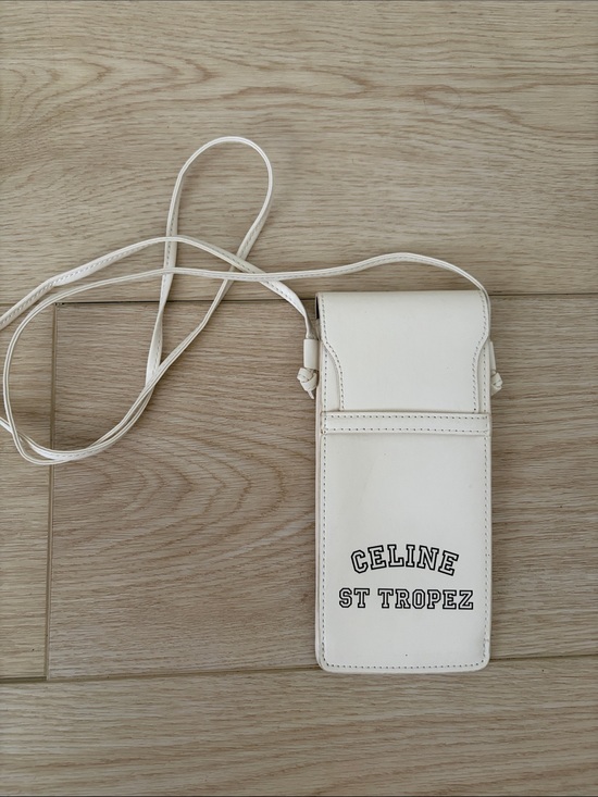 Celine Other - Celine Cream Leather Crossbody Phone Pouch with Logo